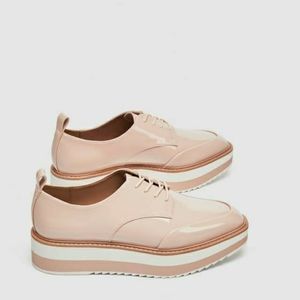 Zara patent leather oxfords nude